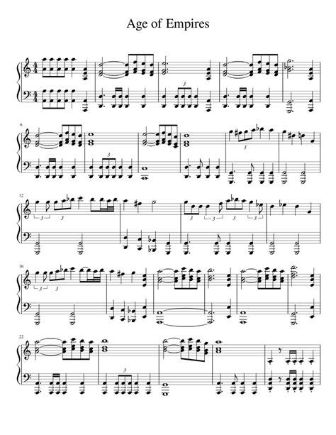 Age of Empires Sheet music for Piano | Download free in PDF or MIDI | Musescore.com