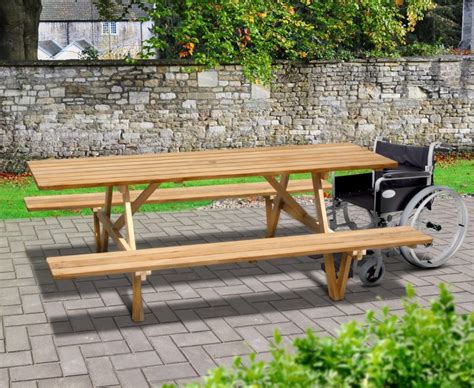 Wheelchair Accessible Teak Picnic Table - 2.4m