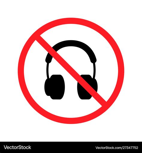 No headphones signs on white background Royalty Free Vector