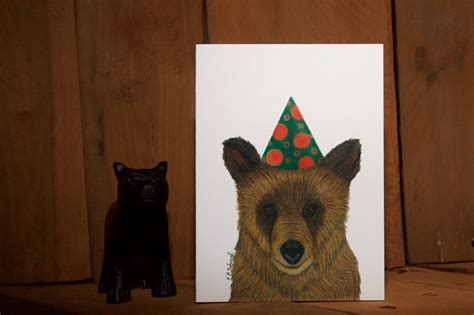 Greeting Card: Hey Bear Birthday Bear Celebration - Etsy