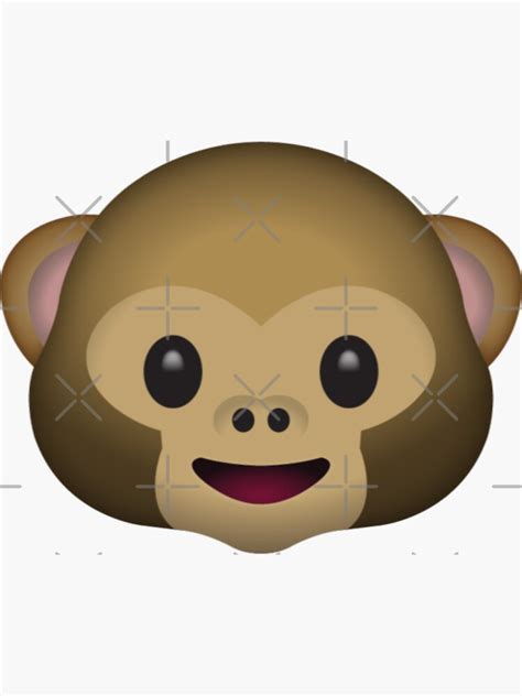 "Cute Monkey Face Emoji" Sticker by PrintPress | Redbubble