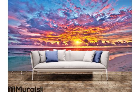 Sunset over ocean Wall Mural | Lieux à visiter, Decoration et Lieux