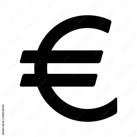 Vecteur Stock European euro currency or euro symbol flat icon for apps ...