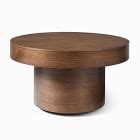 Volume Round Pedestal Coffee Table - Wood | Modern Living Room Furniture | West Elm