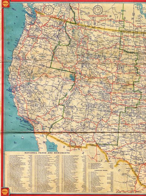 1934 Shell Road Map | This Western United States highway map… | Flickr