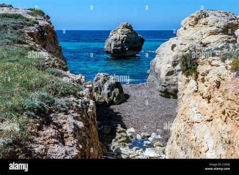 The beach at Santo Tomas in the south of Menorca Stock Photo - Alamy