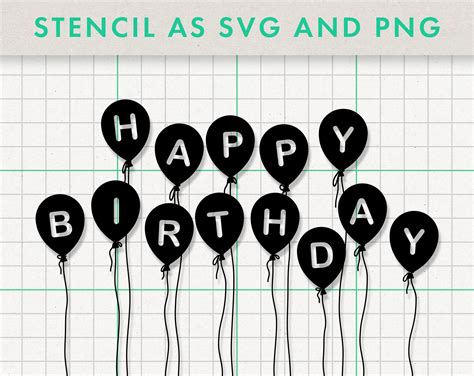 HAPPY BIRTHDAY SVG Birthday Balloons Svg Customizable | Etsy