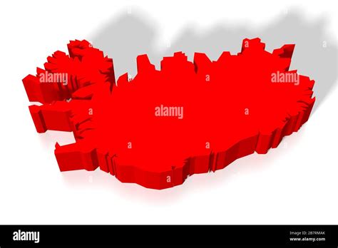 3D map - Iceland Stock Photo - Alamy