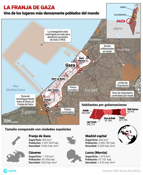 MAPA | Así es la Franja de Gaza, uno de los lugares más poblados del ...