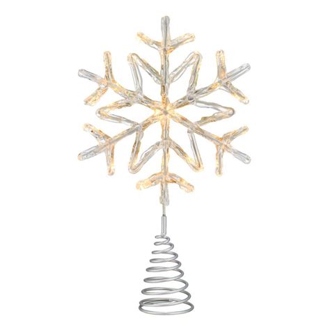 Phillips 14.5 in. 3 Function Bi-Color LED Acrylic Snowflake Christmas Tree Topper-636333-125 ...