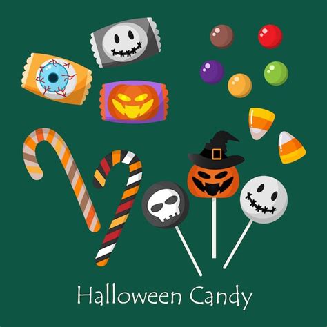 Set van halloween snoep. | Premium Vector