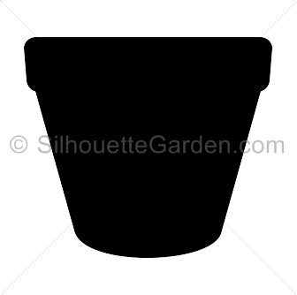 Flower Pot Silhouette | Flower pots, Silhouette clip art, Flower pot design