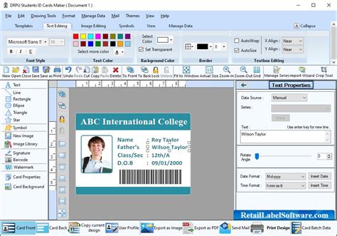 Student ID Card Maker Software creates student ID cards in various shapes