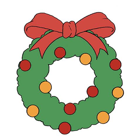 How To Draw A Christmas Wreath Christmas Drawing Easy Christmas ...