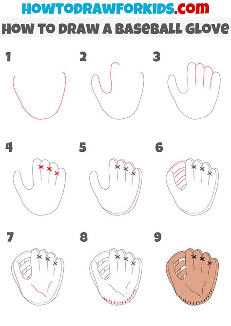 How to Draw a Baseball Glove - Easy Drawing Tutorial For Kids