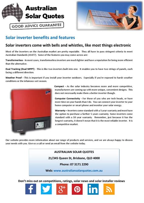 Solar inverter benefits and features by Australian Solar - Issuu