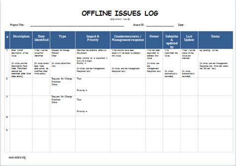 Issue Log Templates | 6+ Free Word, Excel & PDF Formats