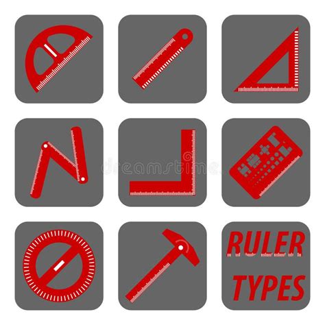 Ruler types set stock vector. Illustration of mathematics - 66089392