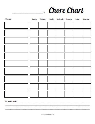 Chore Chart – Free Printable