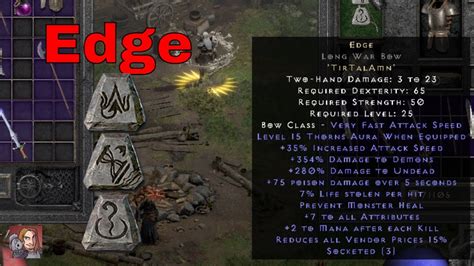 Diablo II Resurrected Rune Words - Edge (Tir Tal Amn) - YouTube