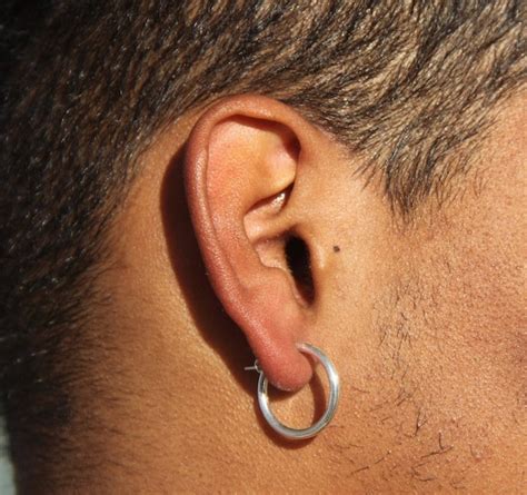 Men Earrings-Men Silver Earrings Hoop Earrings-Silver Hoop