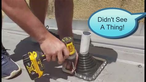 How to Install Roof Boot on Metal Roof / Rescrew Roof Boot on Metal Roof - YouTube