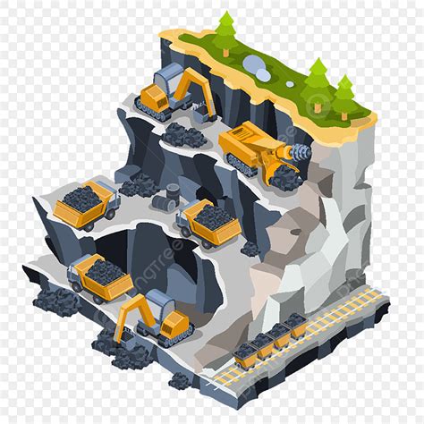 Coal Mining Isometric Vector Hd Images, Vector Isometric Illustration Coal Mining Quarry, Work ...