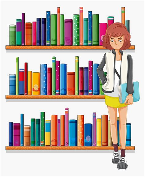 Librarian Clip Art Cartoon - Cartoon Books Standing Up, HD Png Download ...