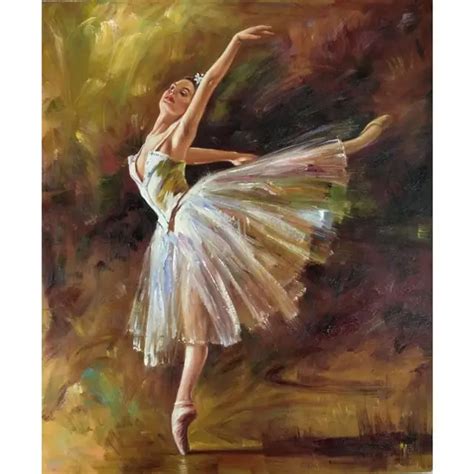 Framed Canvas arts by Edgar Degas oil paintings ballerina Dancer Tilting modern artwork ...