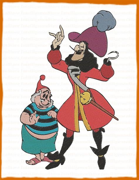 Mr Smee With Captain Hook Peter Pan Filled Embroidery Design 3 | Etsy