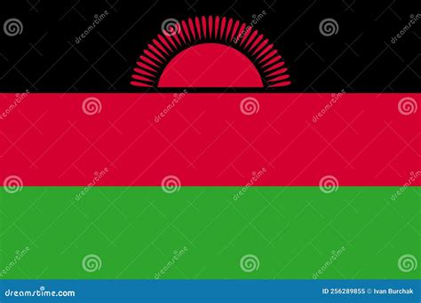 Malawi Flag. Official Colors. Flat Vector Illustration Stock Vector - Illustration of ...