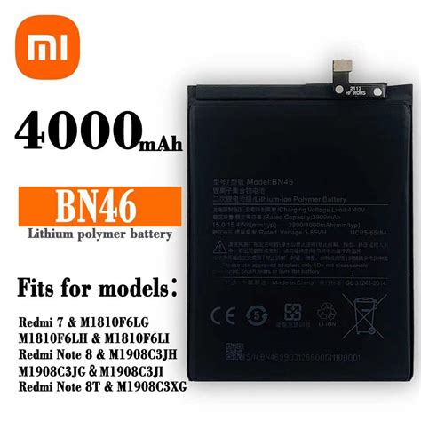 Xiaomi Redmi Note 8 Battery Original Model BN46 High Quality Capacity 4000mAh | Shopee Philippines