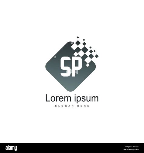 Initial SP logo template with modern frame. Minimalist SP letter logo ...