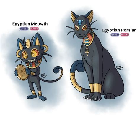 Egyptian Meowth & Persian | Cat pokemon, Persian pokemon, Pokemon art