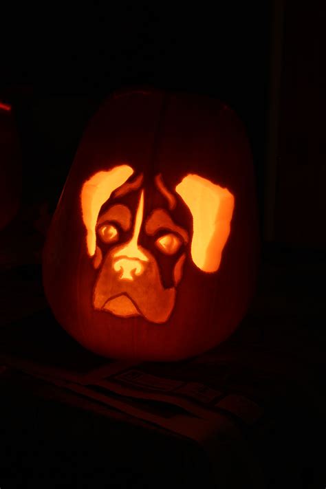 Boxer Dog Pumpkin Carving Template