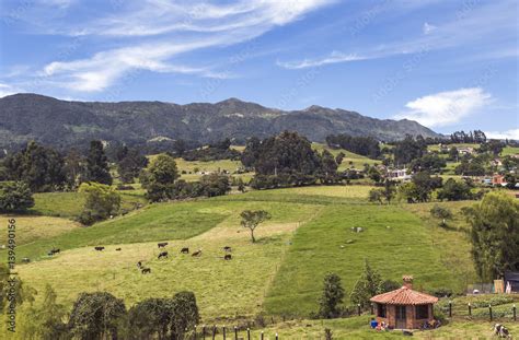 paisaje del campo colombiano y sus montañas Photos | Adobe Stock