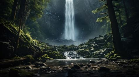 Premium AI Image | waterfall panorama HD 8K wallpaper Stock ...