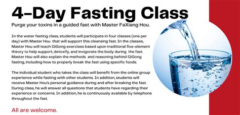 Water Fasting Classes — The QiGong Research Society