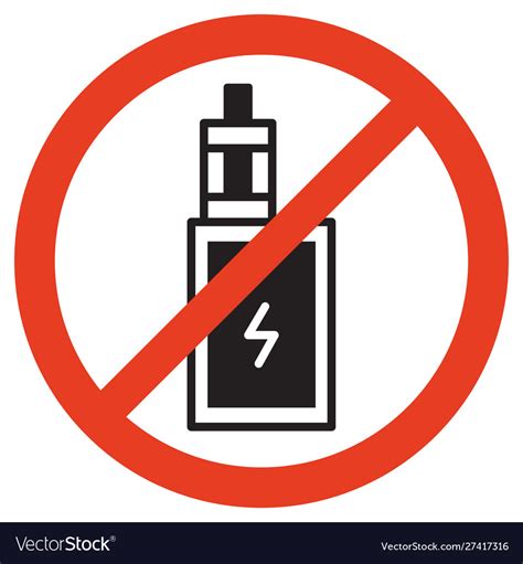 No vape icons vaping prohibition sign Royalty Free Vector