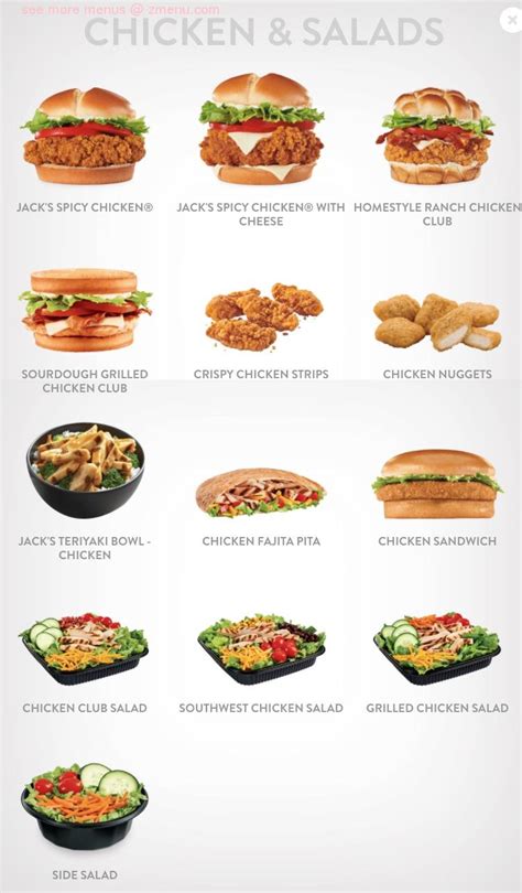 Menu at Jack in the Box fast food, Bakersfield, 6815 Stine Rd