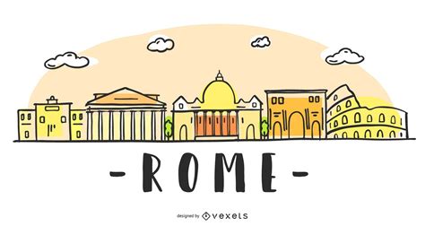 Rome Skyline Design Vector Download