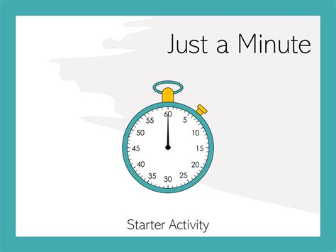 Just A Minute Starter Activity | Teaching Resources