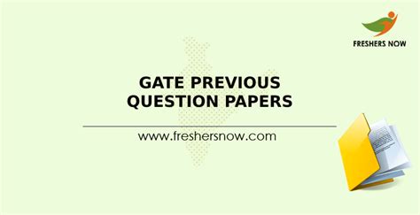 GATE Previous Year Question Papers PDF Download