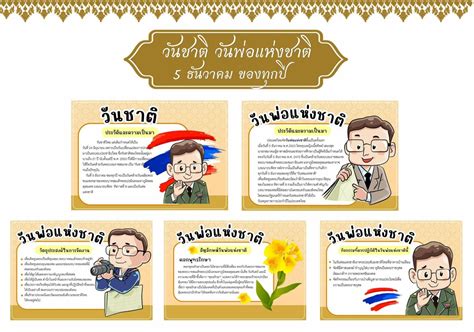 แจกฟรี สื่อการเรียนการสอน บอร์ดความรู้ วันชาติ วันพ่อแห่งชาติ