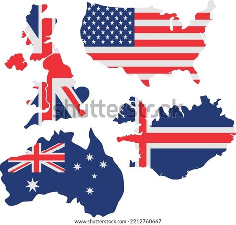 Set Four Countries Vector Illustration Stock Vector (Royalty Free) 2212760667 | Shutterstock