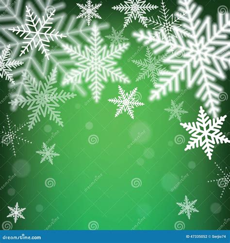 Christmas Snowflakes on Green Background. Stock Vector - Illustration of bright, night: 47335052