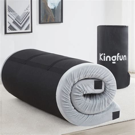 Kingfun Memory Foam Camping Mattress, 3 Inch Waterproof Floor Foldable Portable Roll up Mattress ...