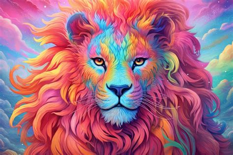 Tiger Rainbow Colors Surreal Illustration Generative Ai Stock Illustration - Illustration of ...