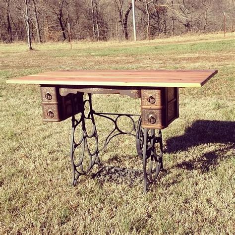 Vintage treadle sewing machine made into table - my son made this for his sister. | Treadle ...