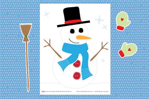 Paper Snowman Template - Free PDF - YES! we made this